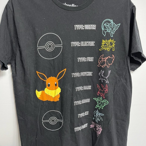 Pokémon We Love Fine Shirt Mens Size Large Short Sleeve Eevee Pokémon - Picture 2 of 4